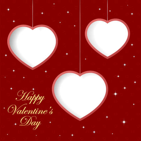 Valentine's day background with three hearts. Bannerのイラスト素材