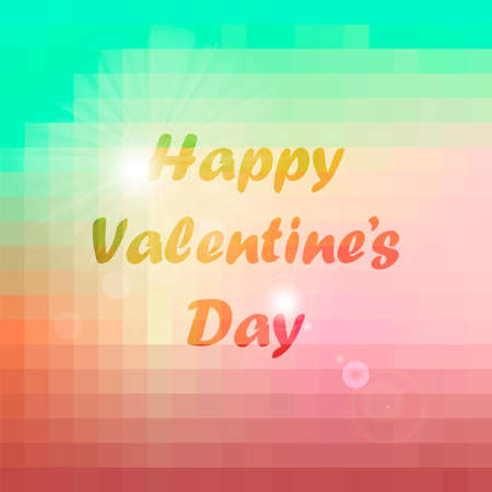Valentines day love design. Colorful abstract background with sun flare. Pattern of geometric shapes. Colorful mosaic banner. Vector eps10のイラスト素材