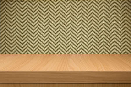 Background with empty wooden deck table.  Ready for product montage displayの写真素材