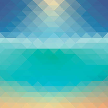 Vector background made of triangles. Summer sea beach abstract background. Beautiful nature.の写真素材