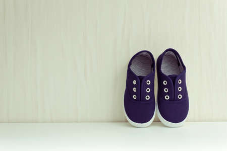 Blue sneakersの写真素材