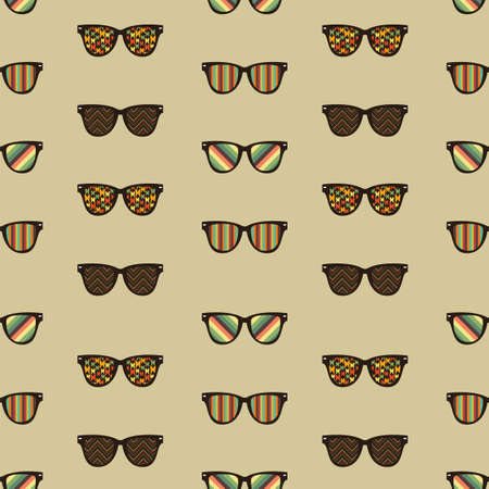 Hipster glasses seamless pattern. Illustration Backgroundのイラスト素材
