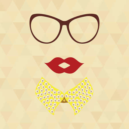 Hipster lady. Vintage hipster background. Print for your T-shirts.のイラスト素材