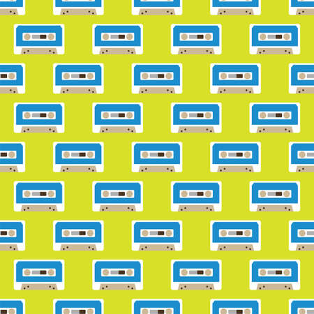 Cassette tape seamless pattern. Vector illustrationのイラスト素材