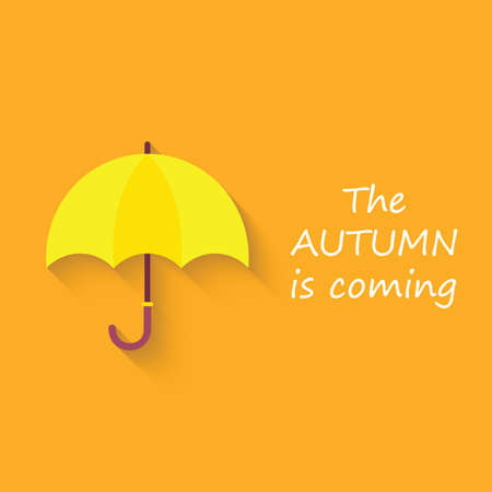 Flat style with shadow, umbrella vector icon illustration. The autumn is coming.のイラスト素材