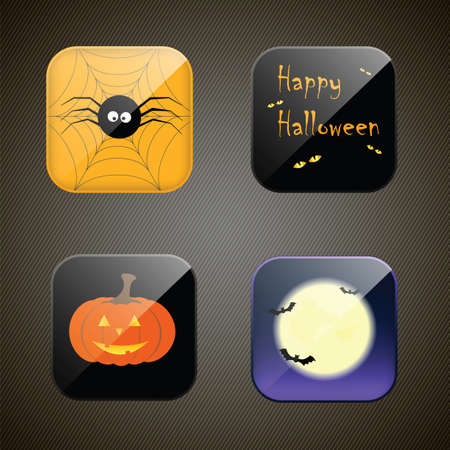 vector illustration of collection of Halloween icon setのイラスト素材