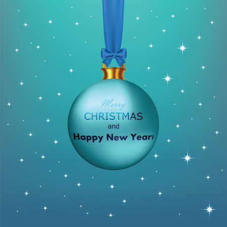 Blue Christmas ball. Vector illustration.のイラスト素材