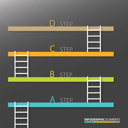 Step by step concept infographic elements template. Template for diagram, graph, presentation and chart. Business concept with options, parts, steps or processes.のイラスト素材