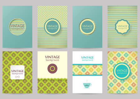 Set of brochures in vintage style. 