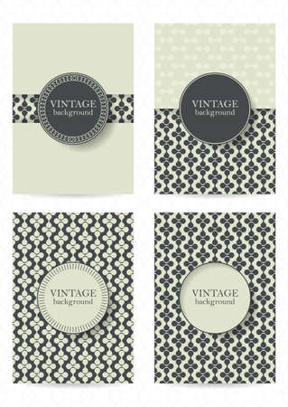 Set of brochures in vintage style.  Retro Patterns for Placards, Posters, Flyers and Banner Designs.のイラスト素材