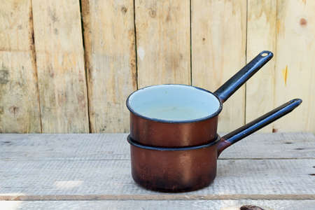 Two old bucketの写真素材