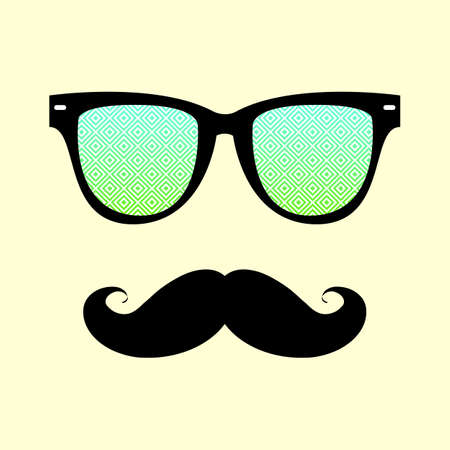 Vintage hipster  background.  Sunglasses and mustache.  Print for your T-shirts.の写真素材