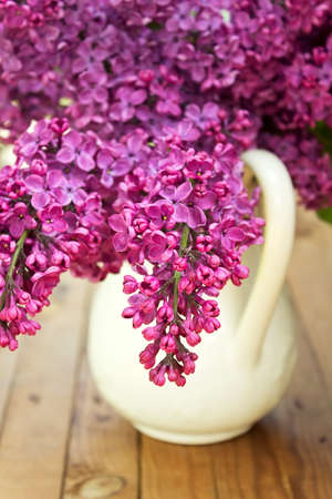 Lilac Bouquet in ceramic jugの写真素材