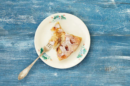 Homemade Organic Apple Pie Dessert Ready to Eat. Apple pie. Top view