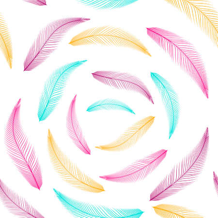 Feather seamless pattern, typography, t-shirt graphics, vectorsのイラスト素材