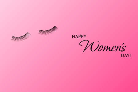 Creative poster with eyelashes for women's day.