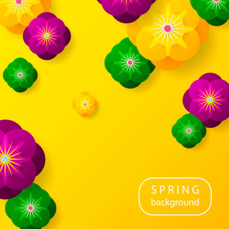 Colorful spring background with beautiful flowers. Vector illustrationのイラスト素材