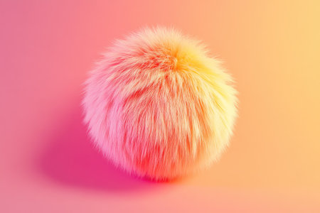 Minimalistic Fluffy 3D Ball in Vibrant Gradient Background - Modern Design for Print, Poster, or Cardの素材