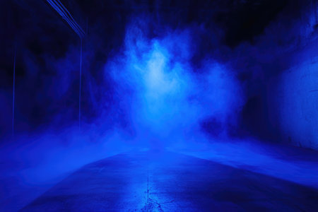 Ethereal Blue Mist in Empty Space - Abstract Design for Posters, Backgrounds, and Art Printsの素材