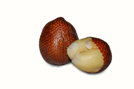 Salak fruit, or thorny palm fruit on white backgroundの写真素材