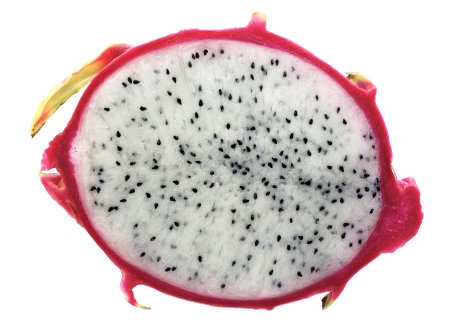 Pitaya or dragon fruit isolated on white backgroundの写真素材