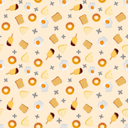 Sweet Food samless pattern on isolated backgroundの写真素材