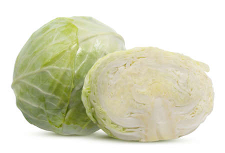 Cabbage isolated on white backgroundの写真素材