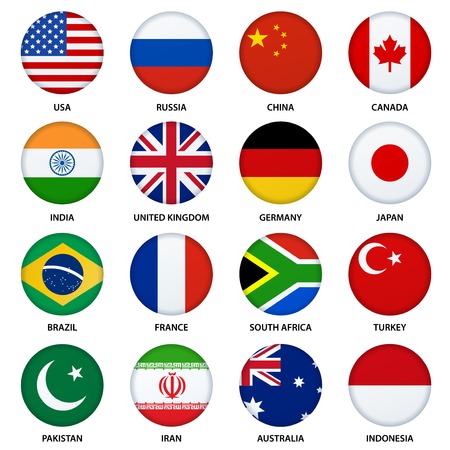 Set of round flags buttons - 1のイラスト素材