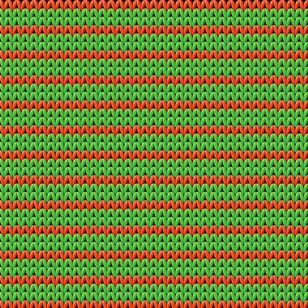 Detailed knitted striped red-and-green patternのイラスト素材