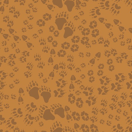 Seamless pattern of animal trailsのイラスト素材