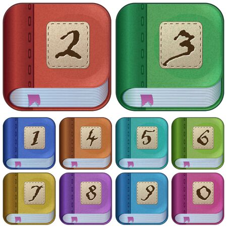 Square book icons for applications, e-booksのイラスト素材