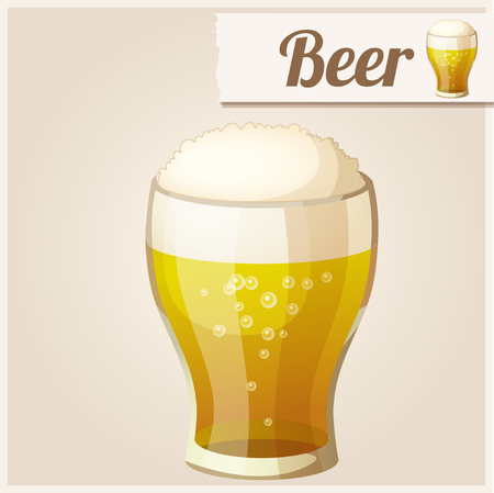 Detailed Icon. Glass of beer.のイラスト素材