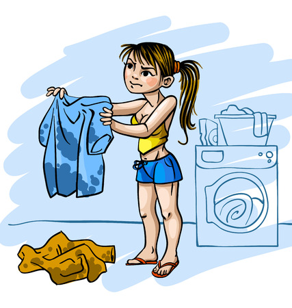 Cartoon illustration of the household.のイラスト素材