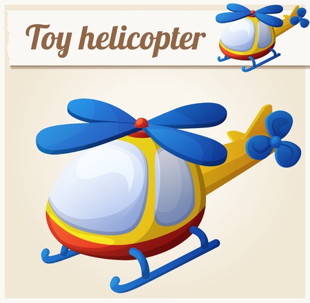 Toy helicopter. Cartoon vector illustration. Series of children's toysのイラスト素材