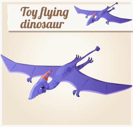 Toy flying dinosaur 5. Cartoon vector illustration. Series of children's toysのイラスト素材