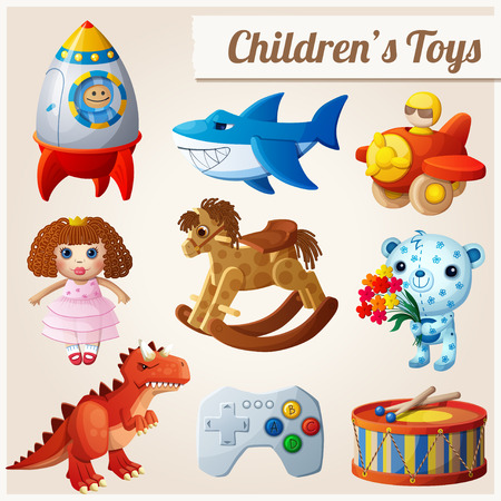 Set of kid\'s toys illustration.のイラスト素材