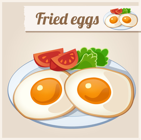 Detailed Icon. Fried eggs for breakfast.のイラスト素材