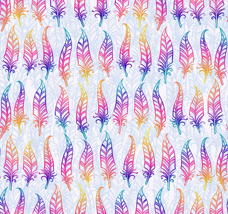 Seamless vintage feather patternのイラスト素材