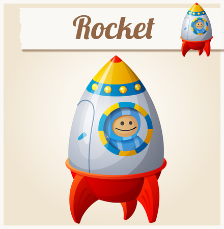 Toy rocket. Cartoon vector illustration. Series of children's toysのイラスト素材