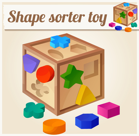 Shape sorter toy. Cartoon vector illustration. Series of children's toysのイラスト素材
