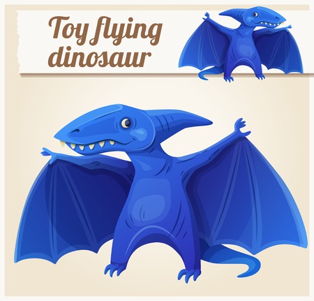 Toy flying dinosaur 7. Cartoon vector illustration. Series of children's toysのイラスト素材