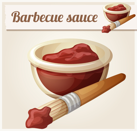 Barbecue sauce. Detailed Vector Icon. Series of food and drink and ingredients for cooking.のイラスト素材