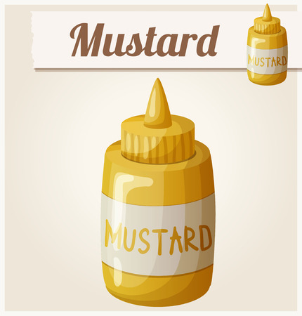 Mustard. Cartoon Vector Icon. Series of food and drink and ingredients for cooking.のイラスト素材