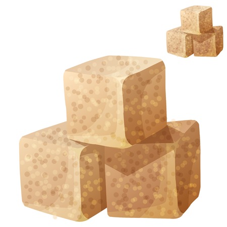 Brown sugar isolated on white background. Detailed Vector Icon. Series of food and drink and ingredients for cooking.のイラスト素材