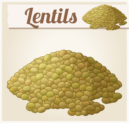 Lentils. Detailed Vector Icon. Series of food and drink and ingredients for cooking.のイラスト素材