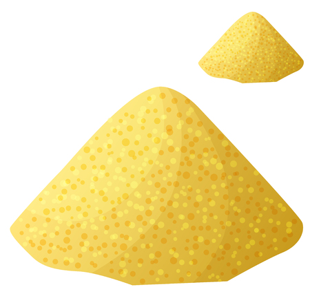 Cornmeal isolated on white background. Detailed Vector Icon. Series of food and drink and ingredients for cooking.のイラスト素材