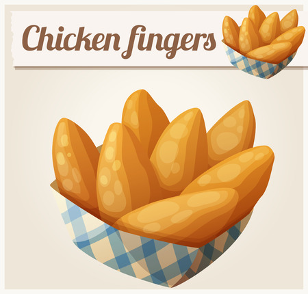 Chicken fingers in the paper basket. のイラスト素材