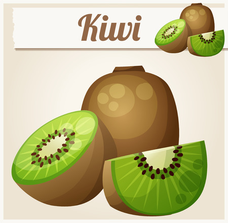 Kiwi. Icon. Series of food and drinkのイラスト素材
