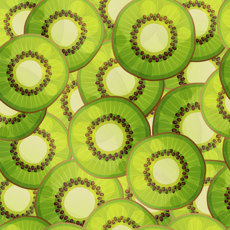 Seamless kiwi fruit pattern. Cartoon illustrationのイラスト素材