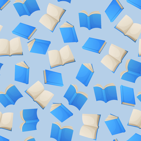 Reading open books seamless pattern. Vector backgroundのイラスト素材